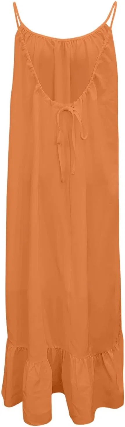 Женское открытое макси-платье на тонких бретелях Orange — фото 4
