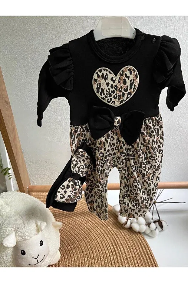 Детский комбинезон для девочек с длинным рукавом Natürel Bebe Giyim, Black — фото 2