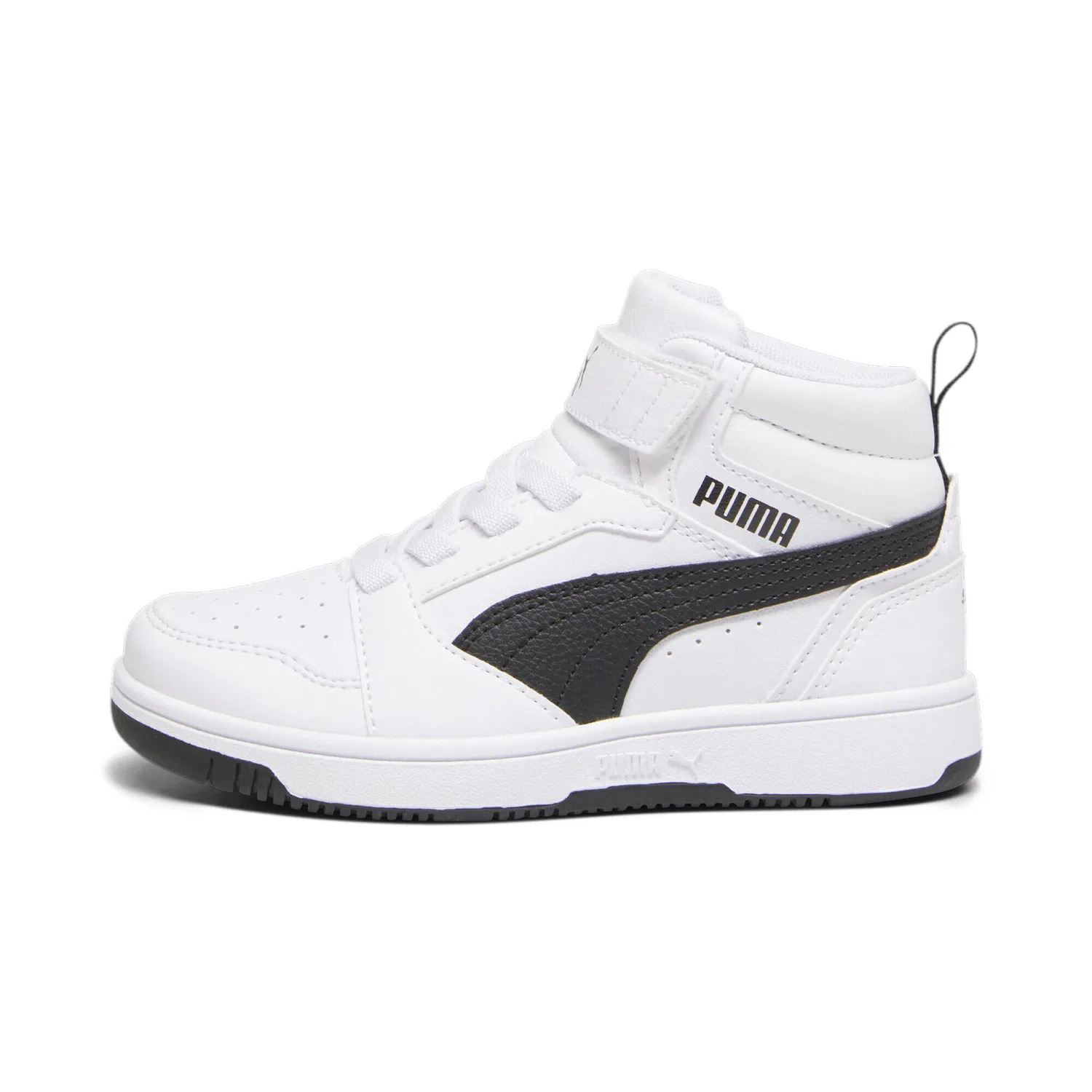 Детские кроссовки на шнуровке Rebound V6 Mid Puma, Weiss Schwarz