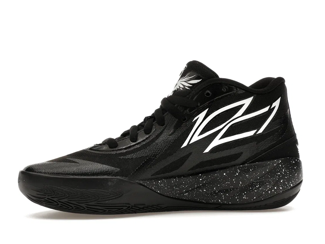 Детские кроссовки для баскетбола с технологичным верхом Puma LaMelo Ball MB.02, Black/White/Oreo — фото 3