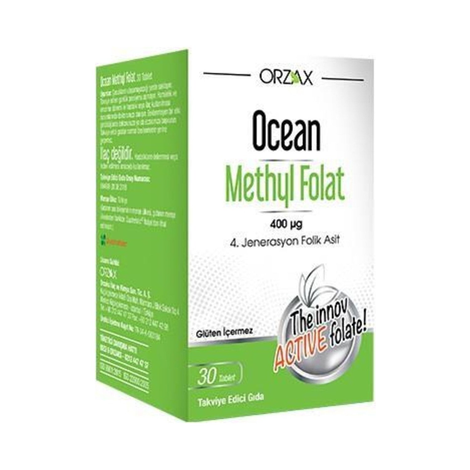 

Добавка Ocean Orzax Methyl Folate, 30 таблеток