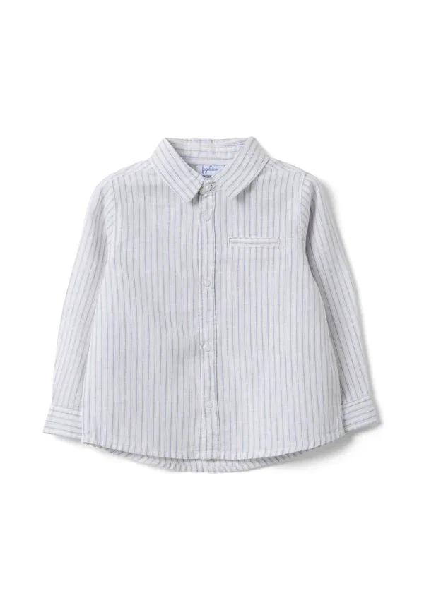 Рубашка из льна с хлопком Regular fit striped - shirt Ovs, белый, светло-синий