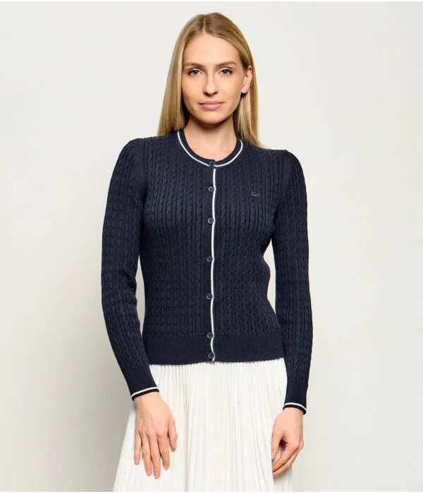 Кардиган женский Lacoste Blu Marino, Slim Fit, Темно-синий