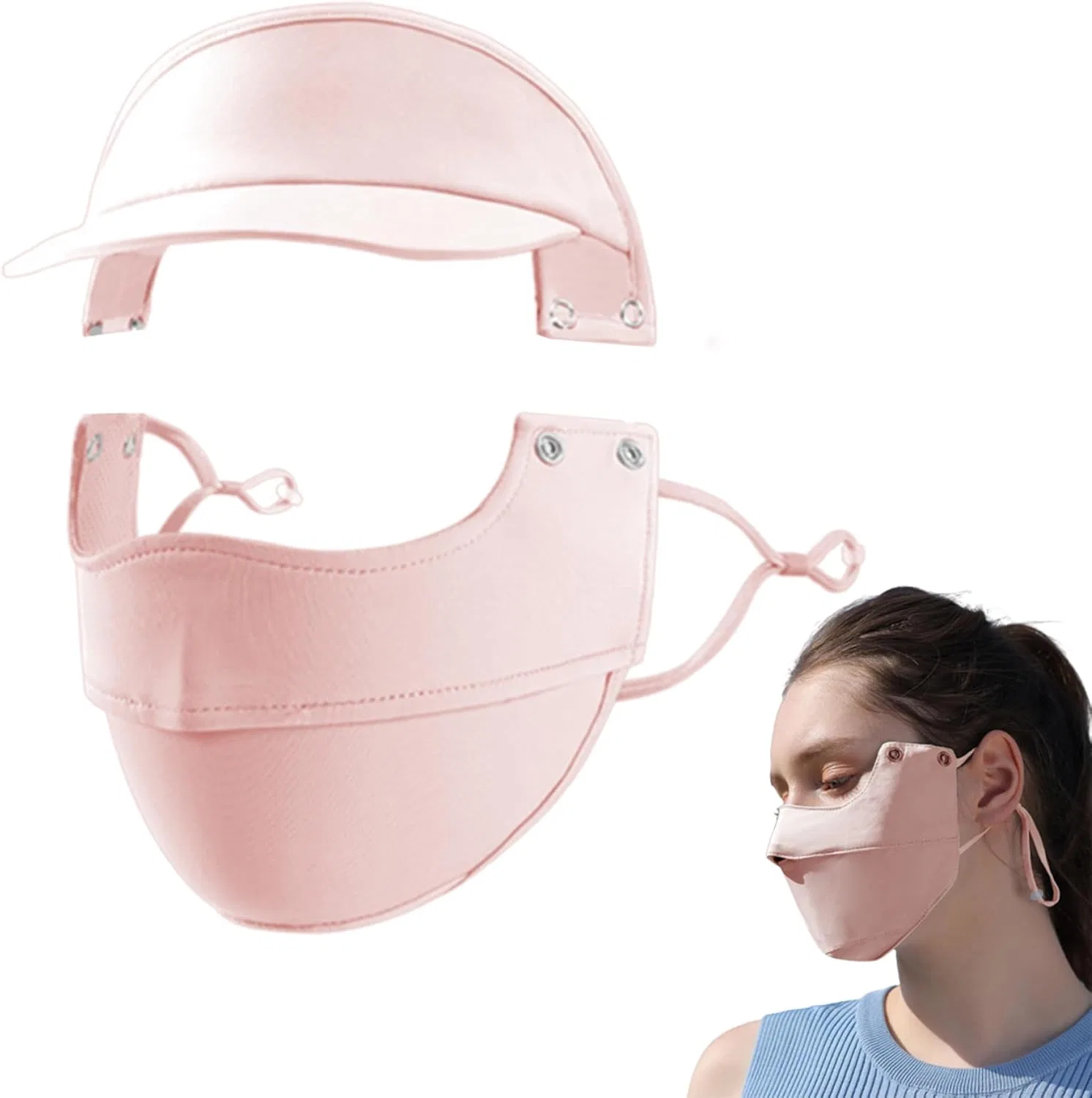 Маска для лица солнцезащитная Ice Silk Full Face Cover, Pesoncarl, Pink