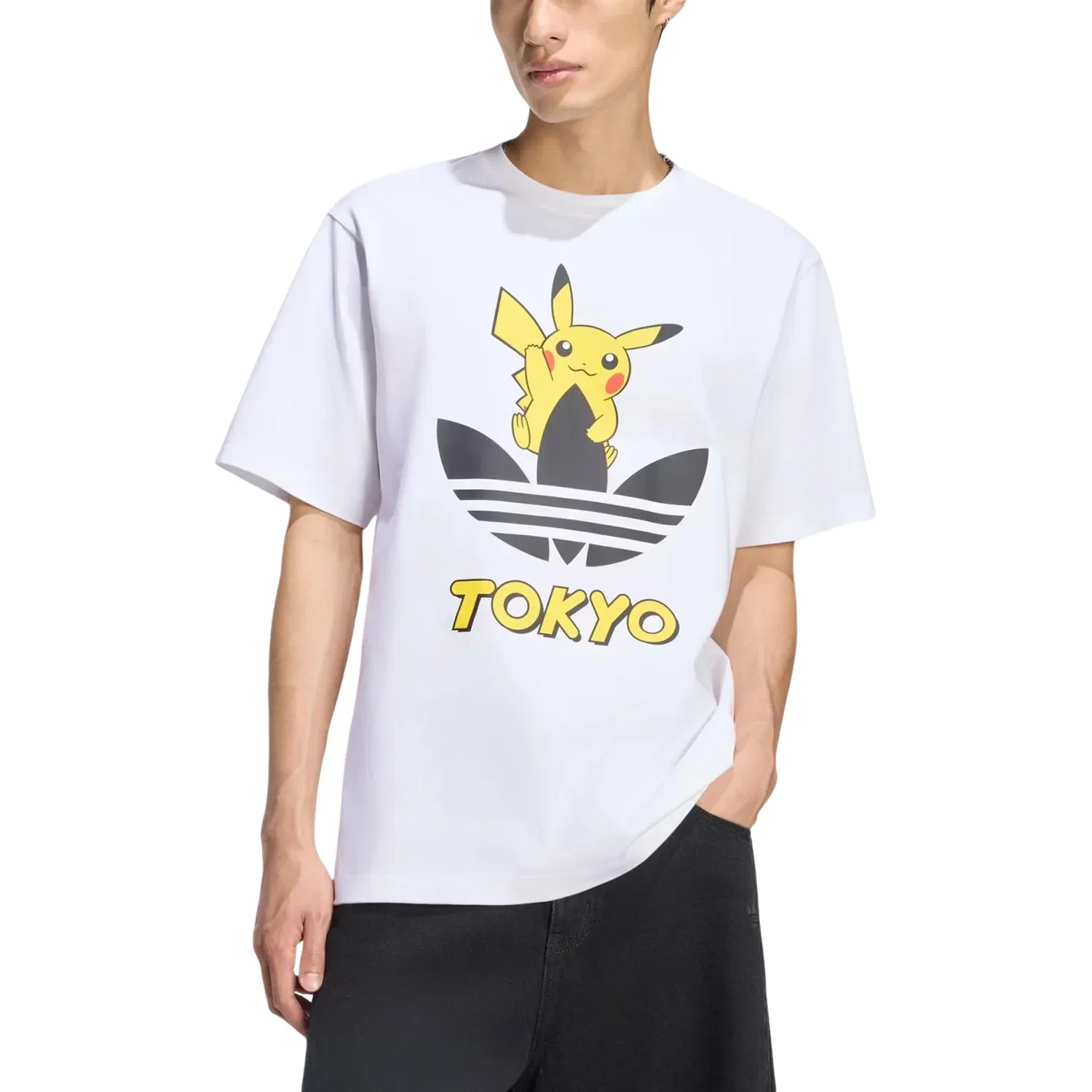 Мужская футболка Pokemon T-Shirt Tokyo 3 Asia Sizing 'White' adidas, белый — фото 3