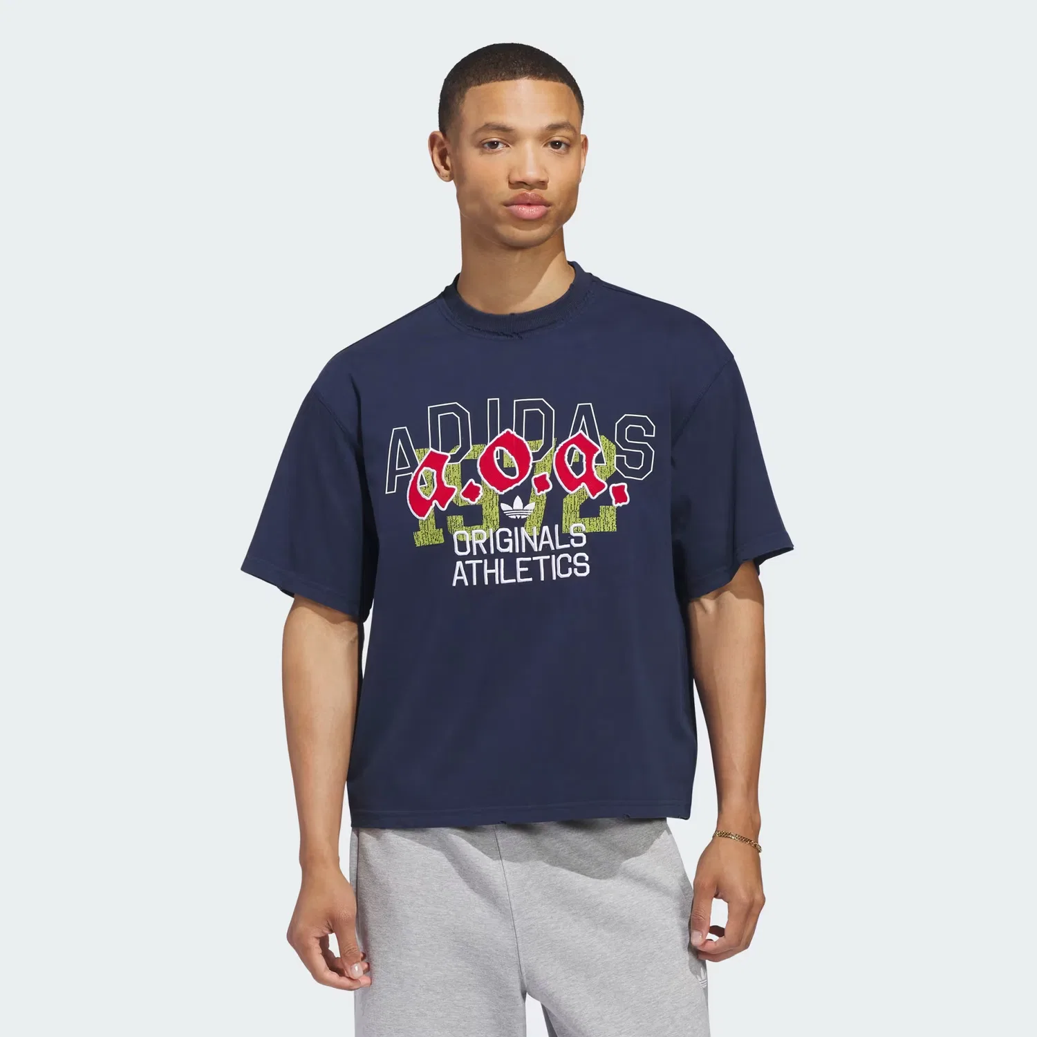 Мужская футболка с графическим принтом AOA Graphic Tee Adidas Originals, темно-синий