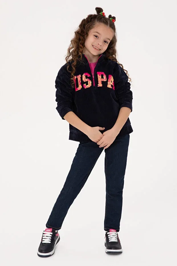 Детская толстовка с длинным рукавом U.S. Polo Assn., Navy Blue — фото 2