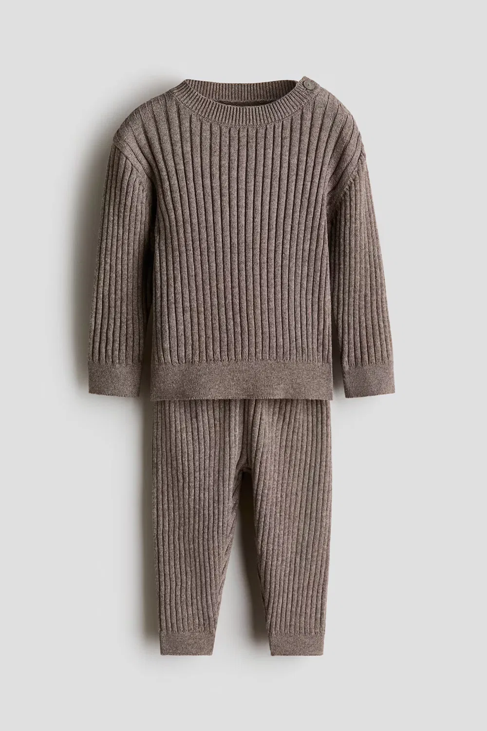 Костюм-Двойка из хлопчатобумажной ткани в широкую ребристую вязку H&M, Braun