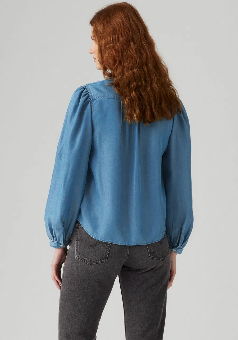 Блузка LEVI'S 'Journey Western Shirt' из синего денима — фото 4