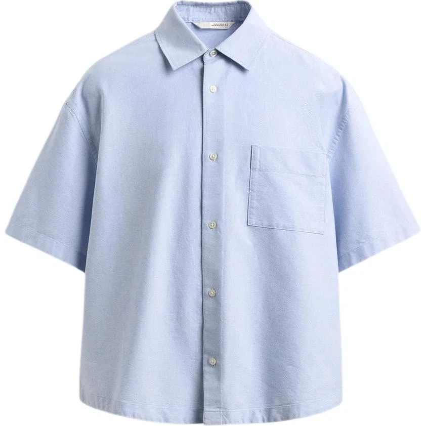 Мужская рубашка с воротником Light Blue ZARA, Light Blue