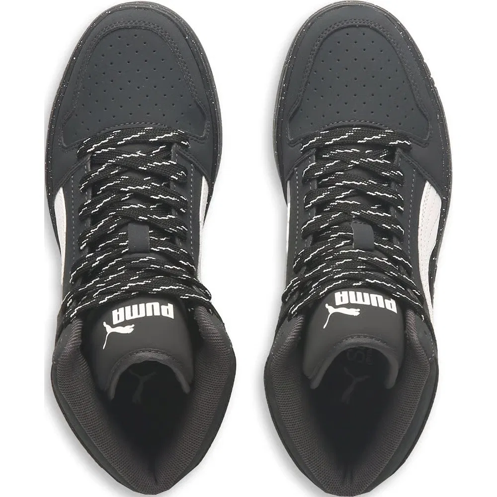 Детские высокие кроссовки Puma, Black/White — фото 4