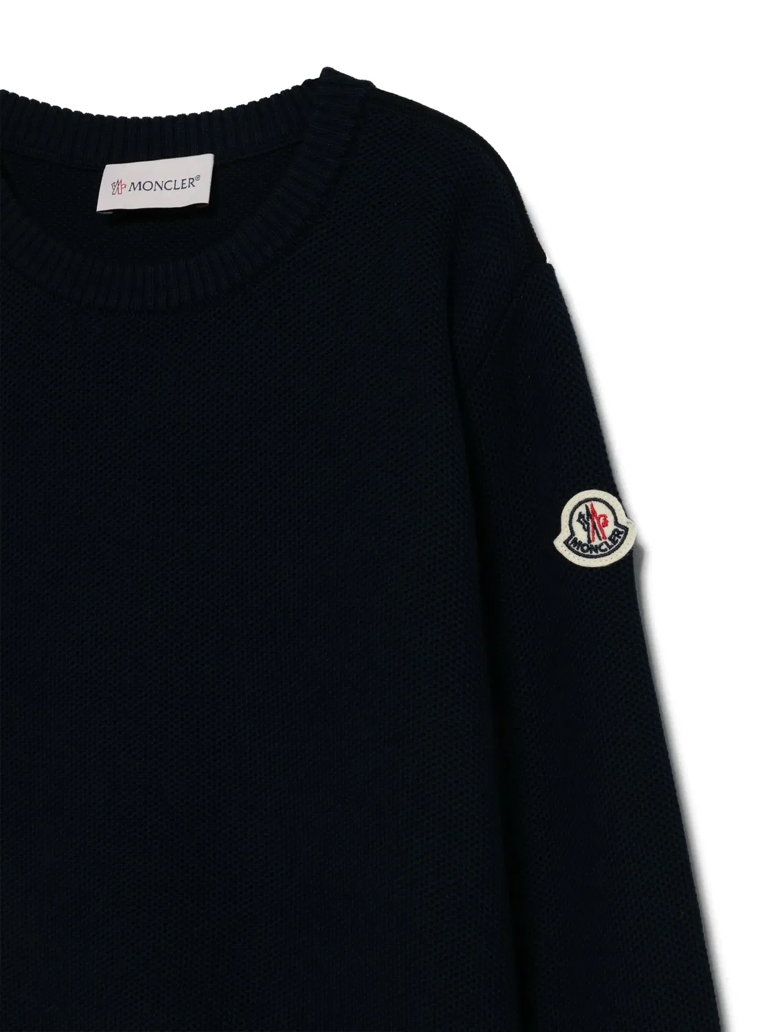 Свитер с логотипом Moncler, темно-синий — фото 3
