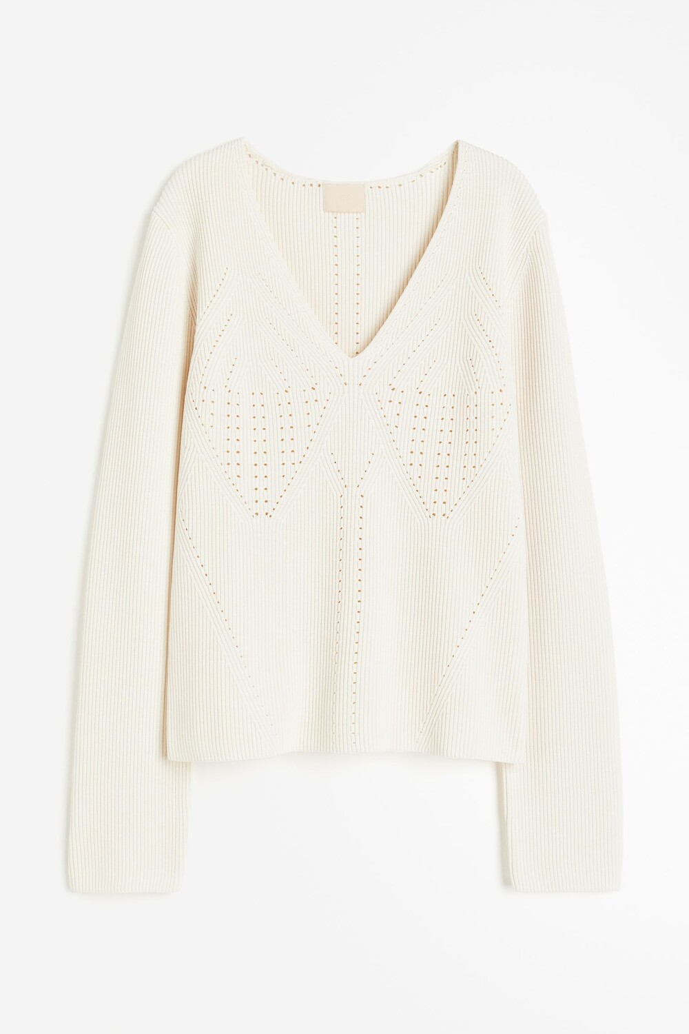 

Свитер H&M Pointelle, кремовый, Бежевый, Свитер H&M Pointelle, кремовый