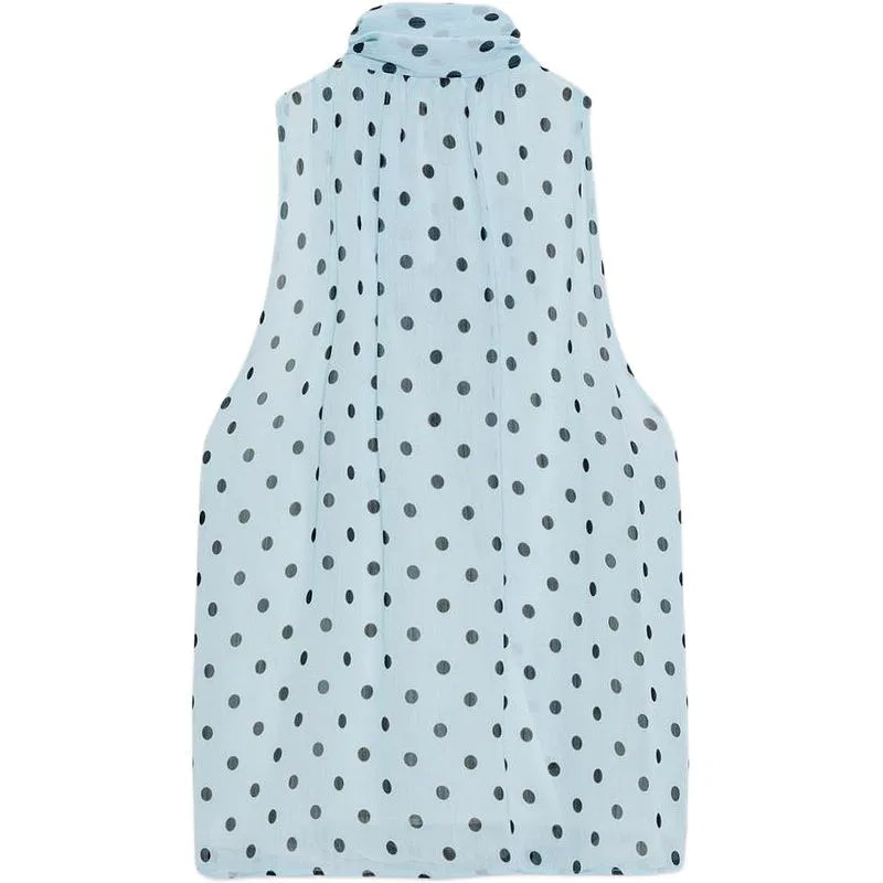 Женский топ без рукавов с V-образным вырезом ZARA, Blue — фото 3