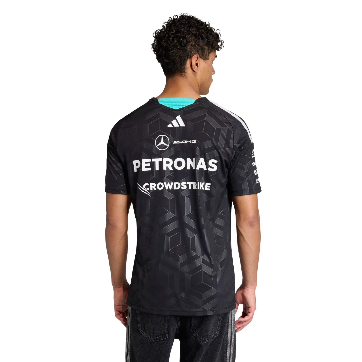 Мужская облегающая футболка Mercedes-AMG Petronas Formula 1 Team Adidas, черный — фото 3