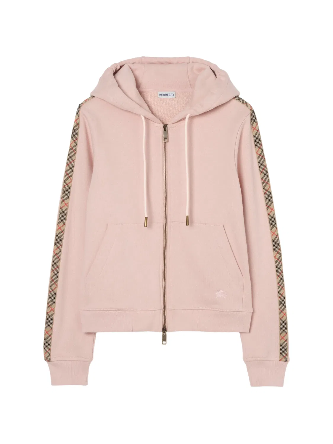 Худи на молнии из хлопка Burberry, розовый