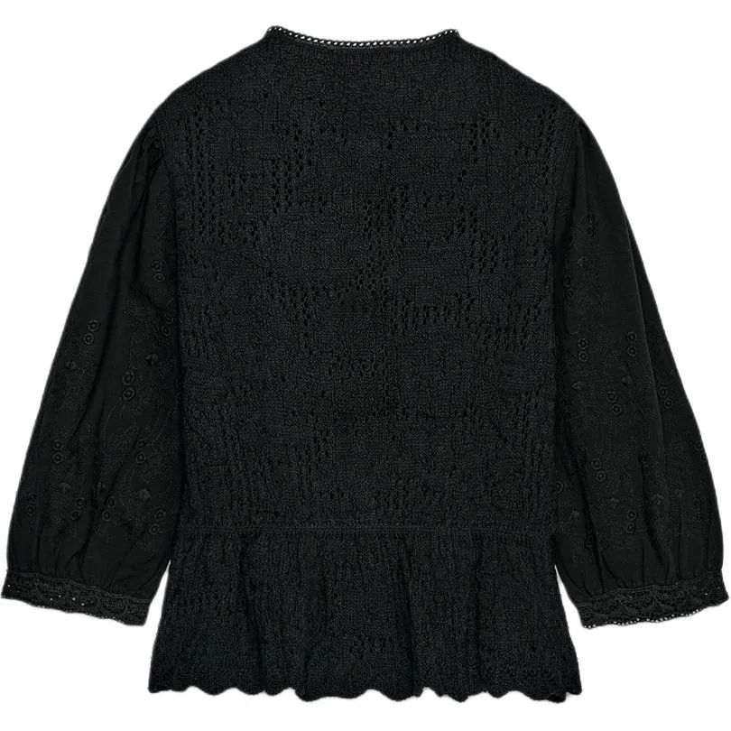 Женский свитер с круглым вырезом Black ZARA — фото 3