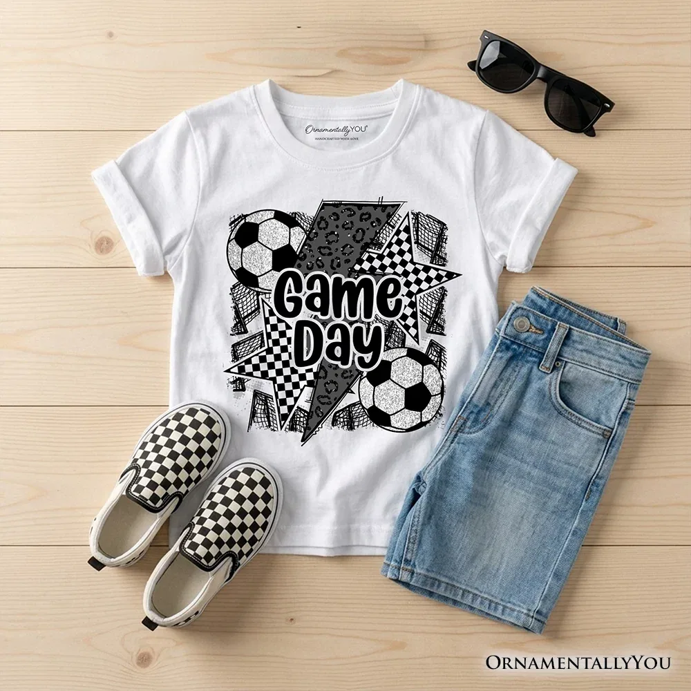 Детская футболка для мальчиков и девочек с принтом Game Day OrnamentallyYou, White
