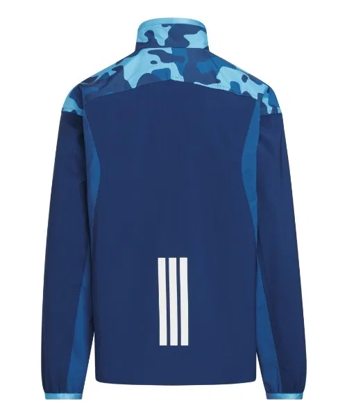 Детская куртка-трактор с камуфляжным принтом, модель Camo Pack Regular Fit Light Woven Track Top Adidas, Blue — фото 4