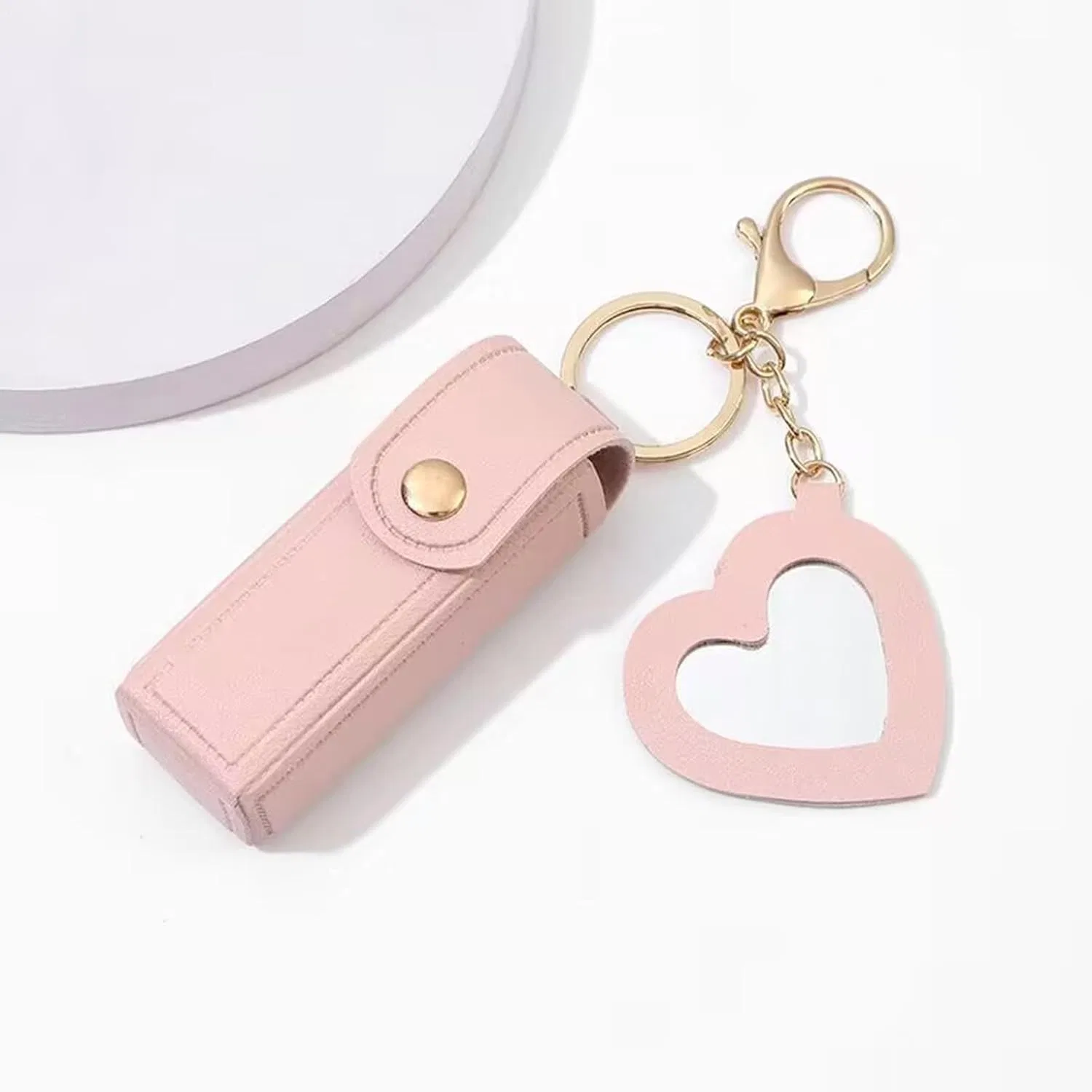 Косметичка для помады PU с зеркалом и молнией, Pink Generisch — фото 2