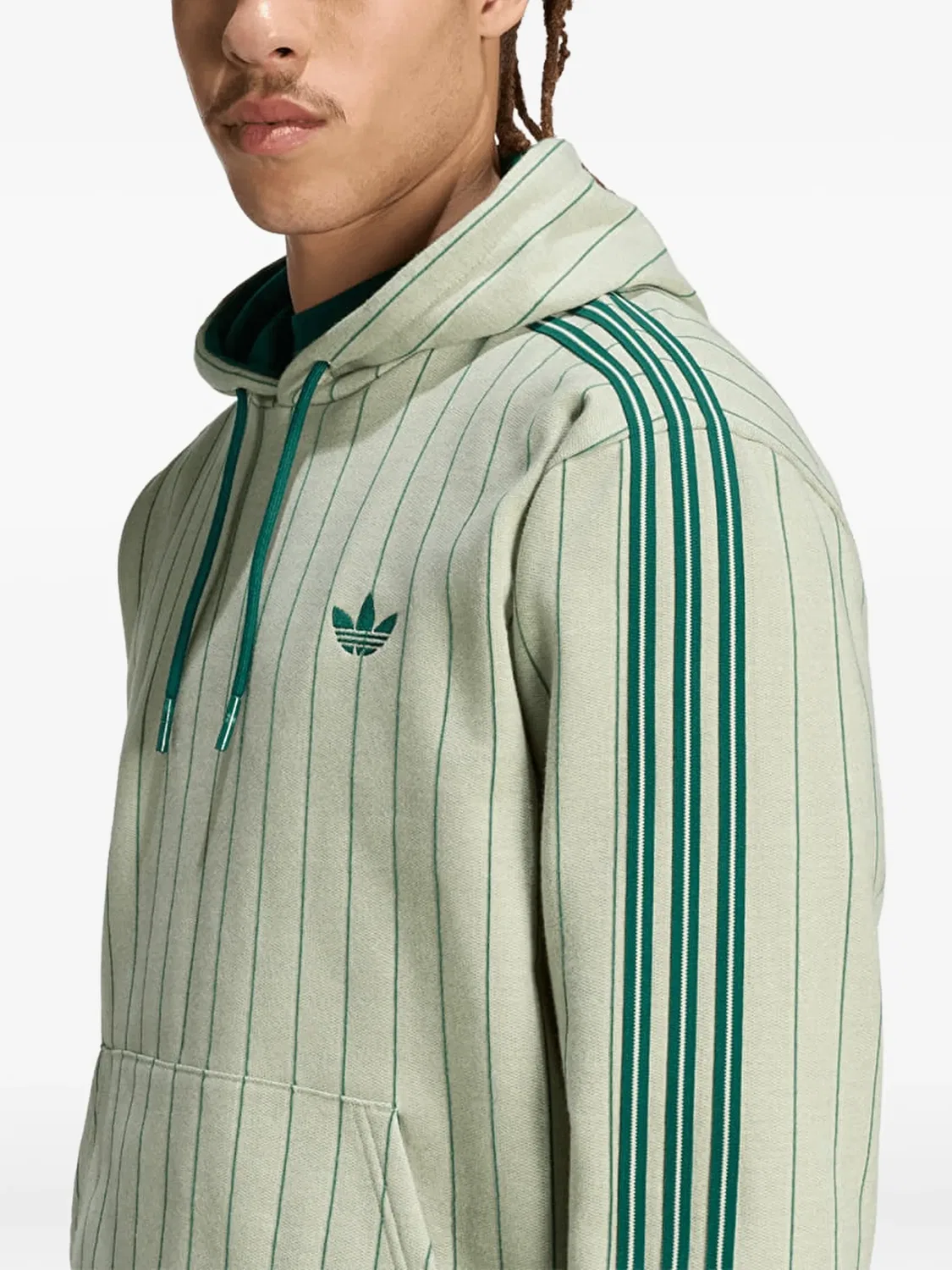 Худи в полоску Adidas, нейтральные цвета — фото 4