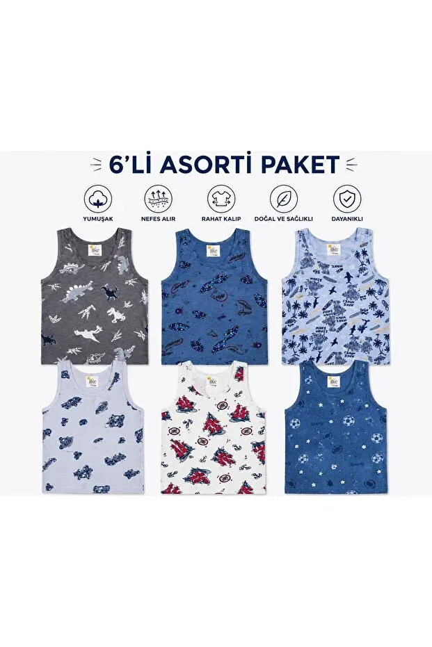 Детское белье для мальчиков хлопковое комплект 6 шт Ilke, Assorted Pack
