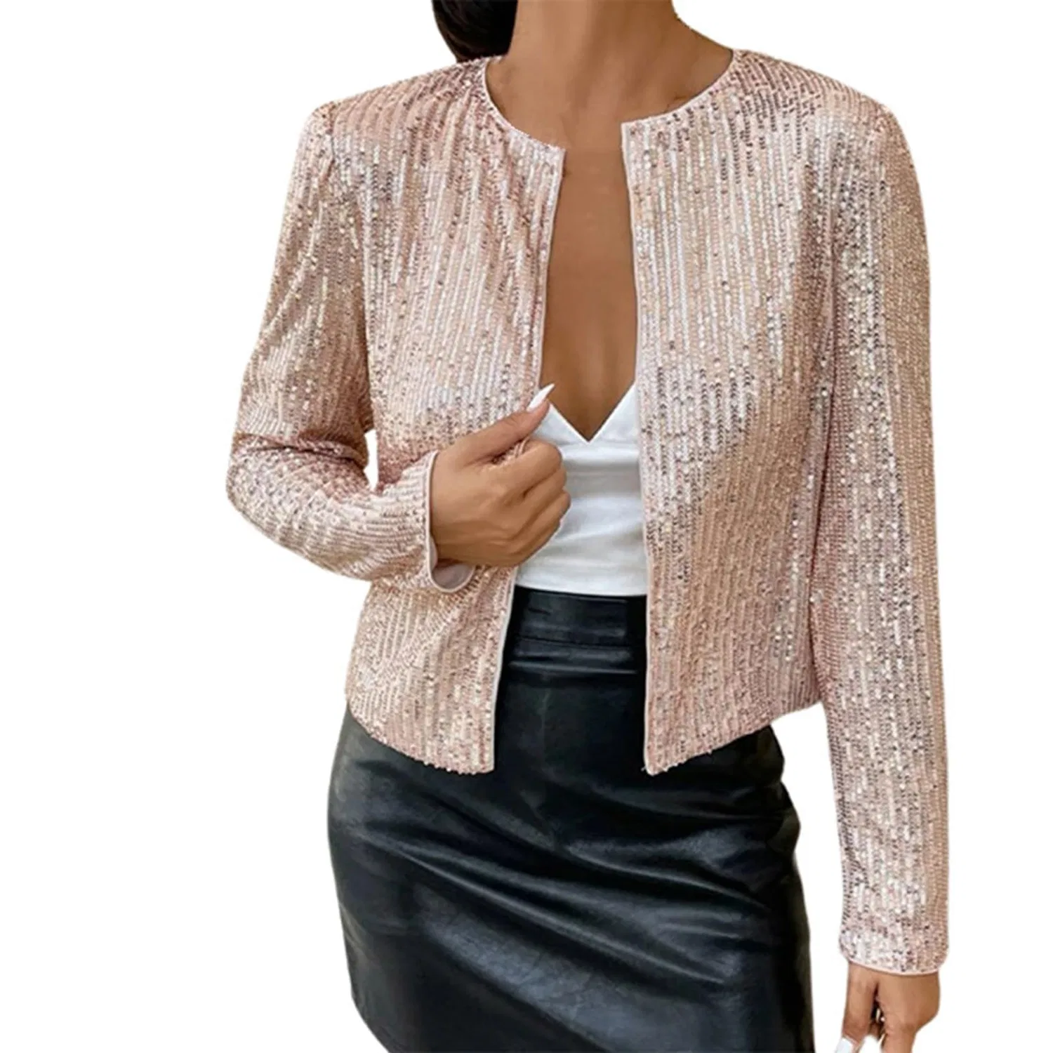 Женская куртка с пайетками и цветочным принтом, Oro rosa
