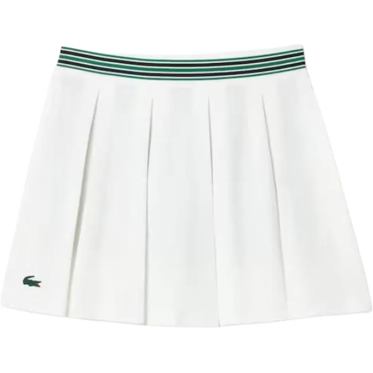Юбка LACOSTE White Green, короткая, повседневная