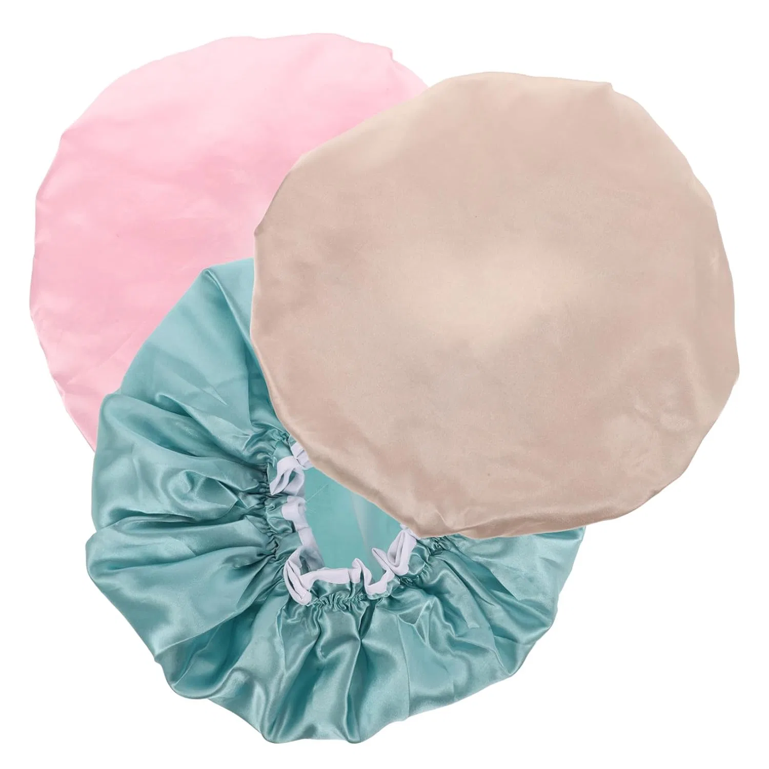 Шапочка для душа двойная из сатина и PE, Homoyoyo, 3 шт, 31x31x1 см