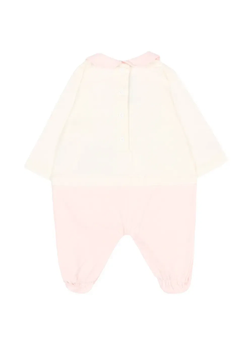 Комплект из боди с логотипом и деталями в виде бантов Balmain Kids, бежевый — фото 3