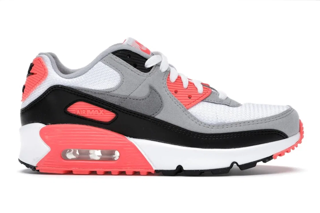 Детские кроссовки Lifestyle с технологией Max Air Nike Air Max 90, White/Black-Cool Grey-Radiant Red