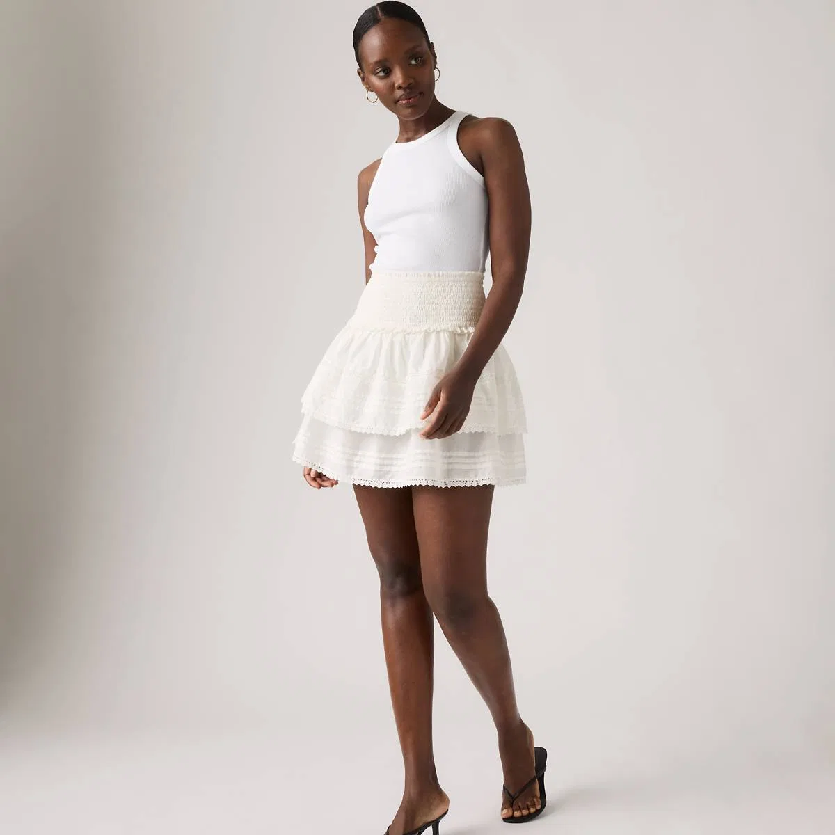 Мини-Юбка Ракель с присборенной юбкой Levi's, Cloud Dancer - White