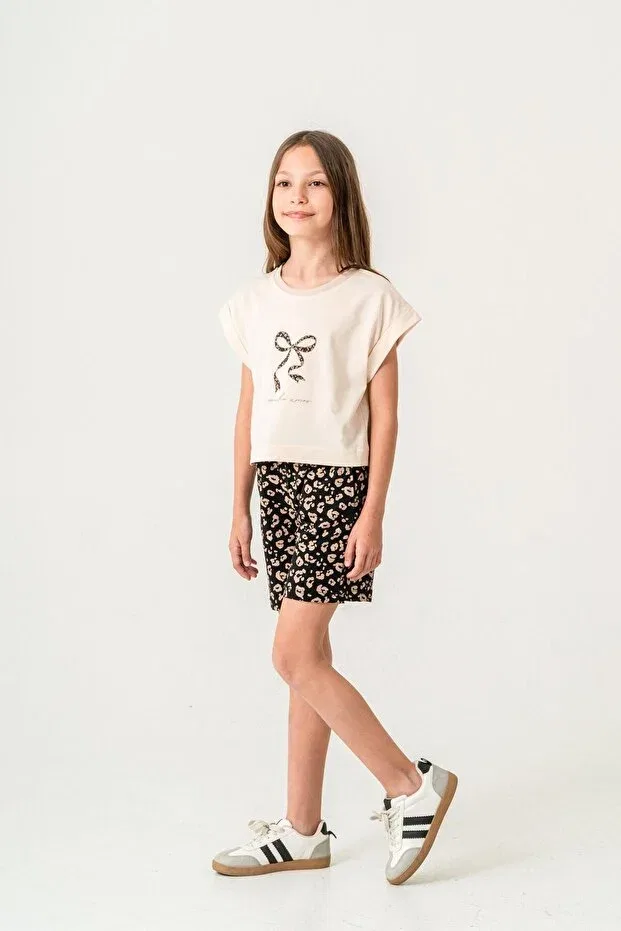 Детский комплект для девочек с принтом Mucho amor Mışıl Kids, Black — фото 4