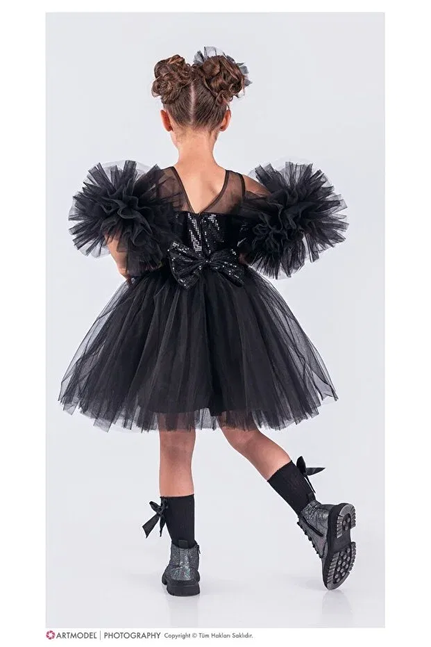 Детское платье для девочек с пышной юбкой Little Pumpkin, Black — фото 4