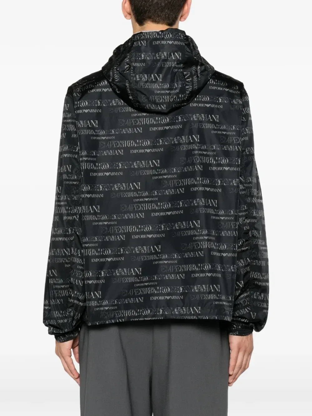 Двусторонняя куртка с логотипом Emporio Armani, черный — фото 4