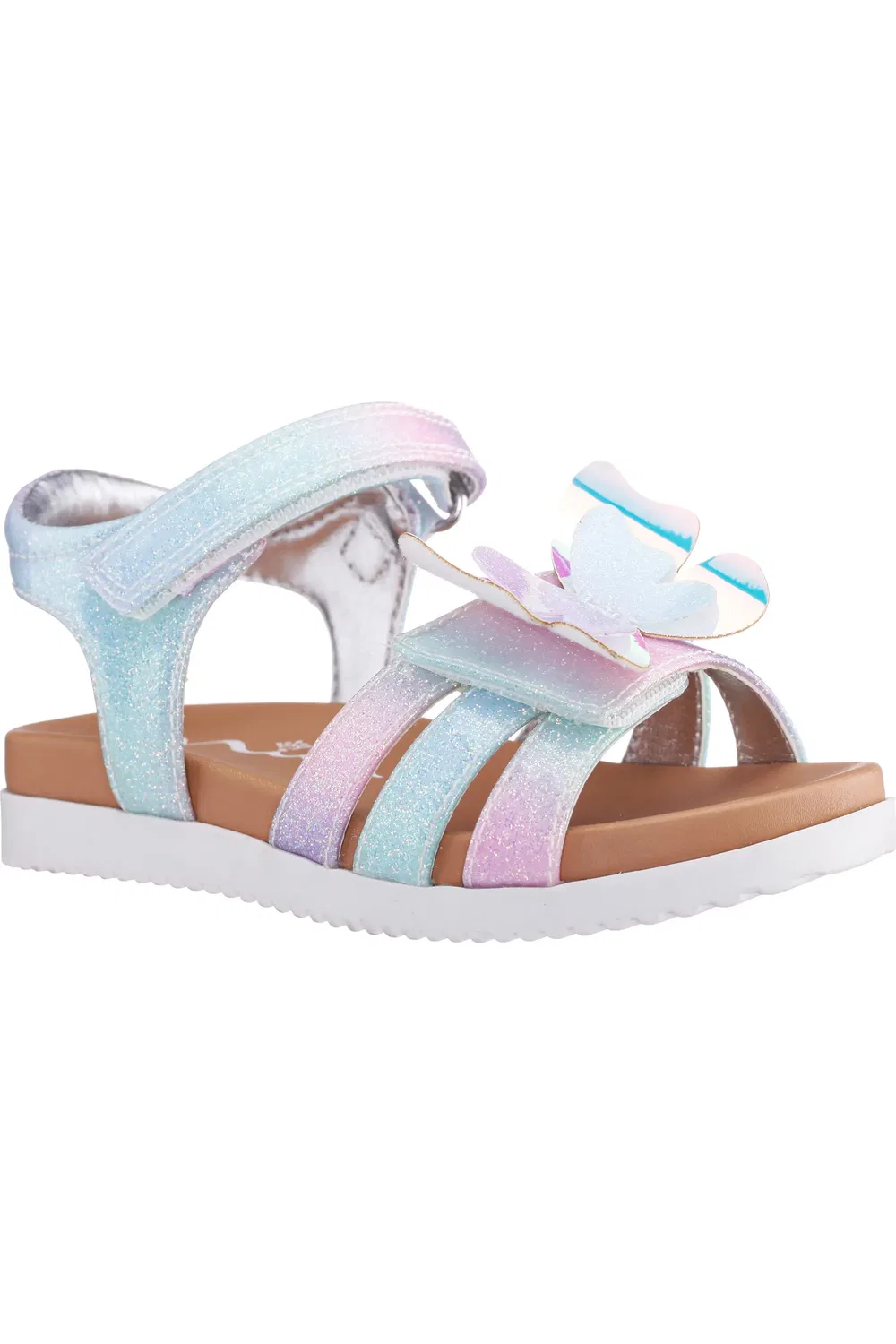 Сандалии детские с бабочкой Branty Nina, Pastel Multi Coated Glitted