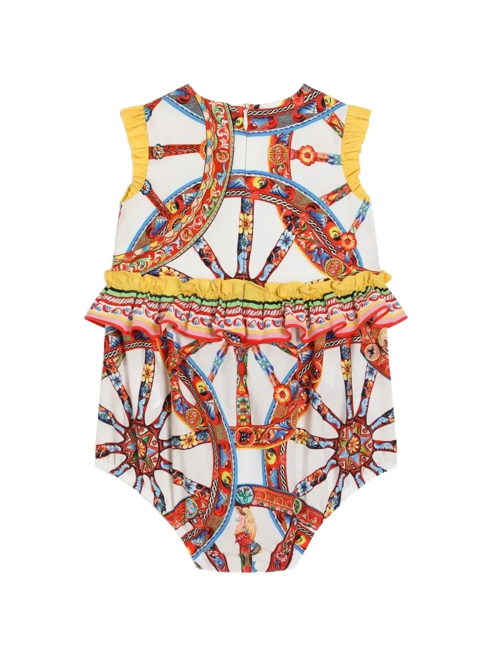 Поплиновый ромпер с принтом Carretto Dolce & Gabbana Kids, белый — фото 2