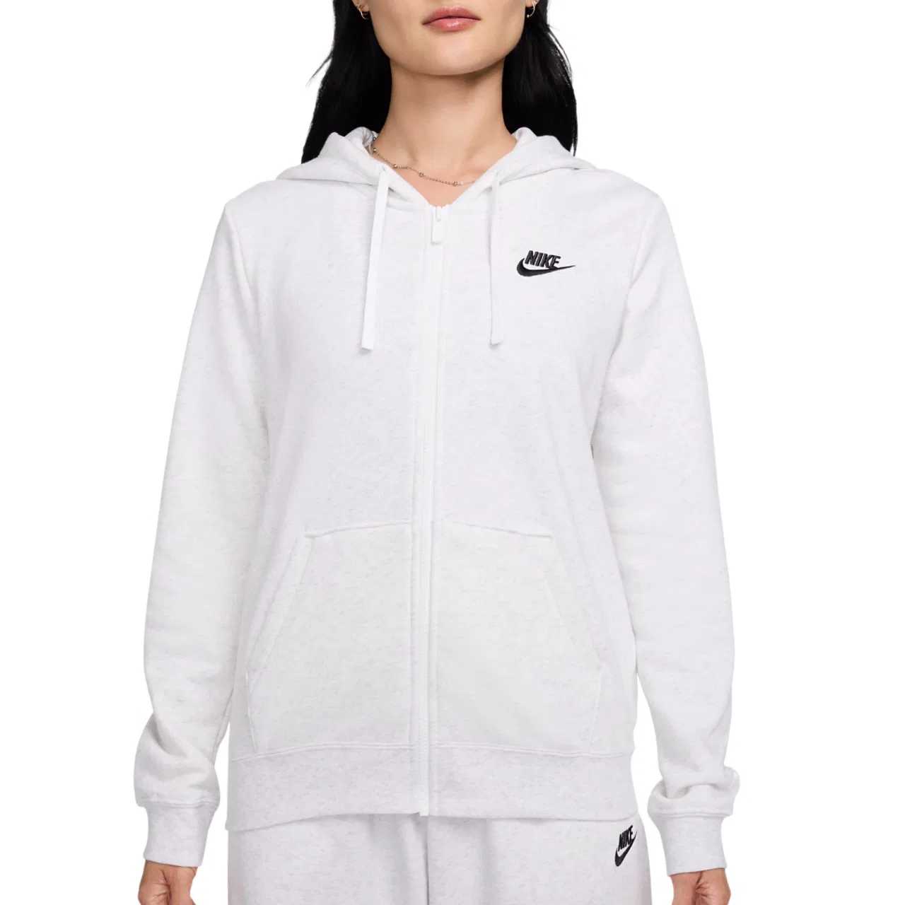 Женское худи Club Fleece Nike, цвет Birch Heather/Black
