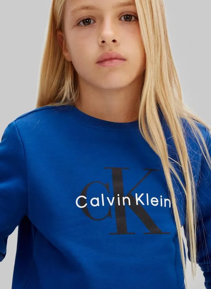 Свитшот с принтом Youth graphic pullover Calvin Klein Jeans, синий — фото 3