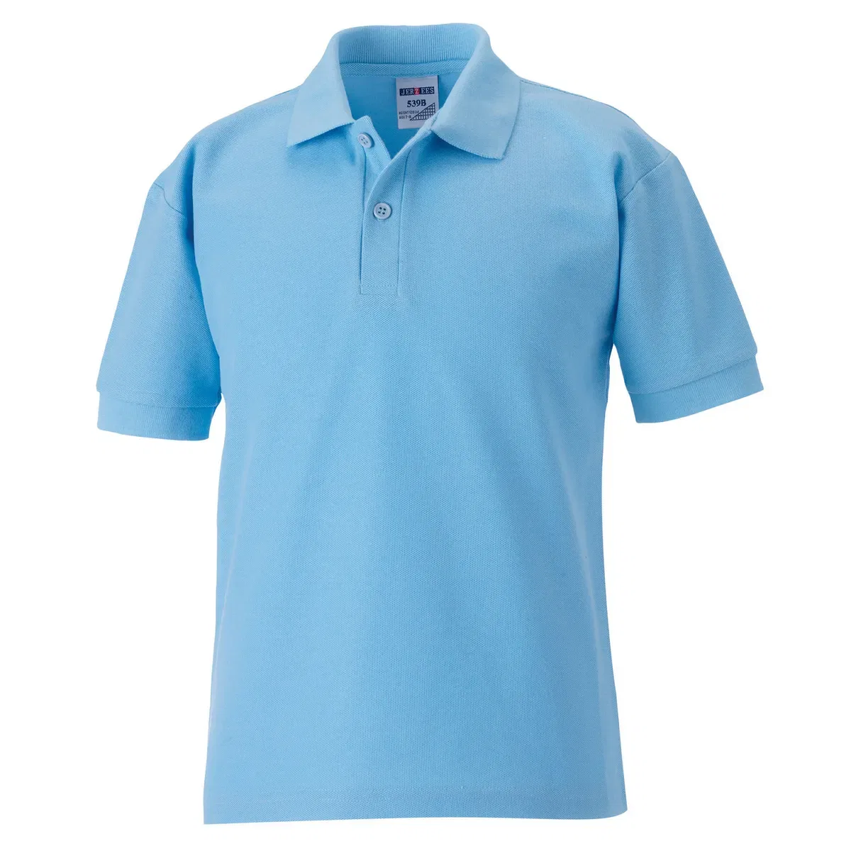Детская футболка-поло из пике с коротким рукавом Jerzees Schoolwear, Blue — фото 2