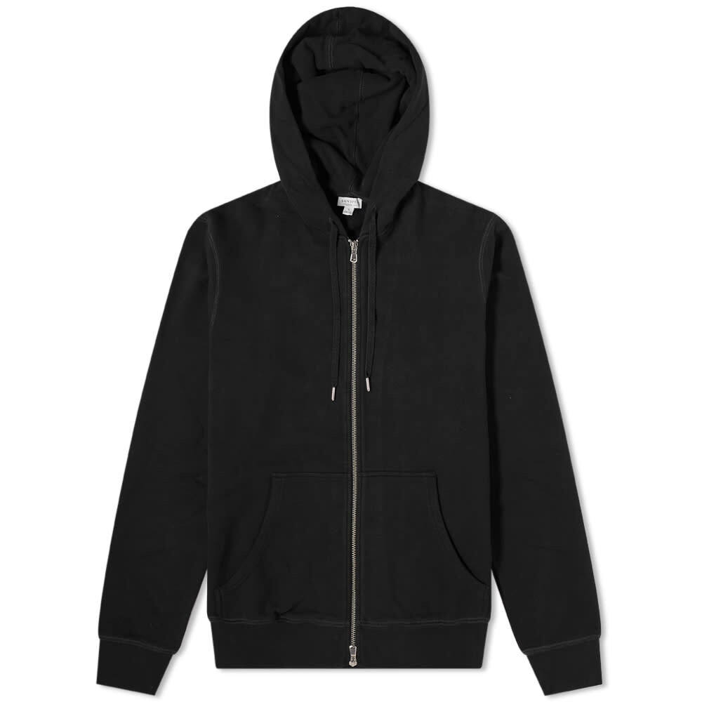 

Толстовка Sunspel Loopback Zip Hoody, Черный, Толстовка Sunspel Loopback Zip Hoody