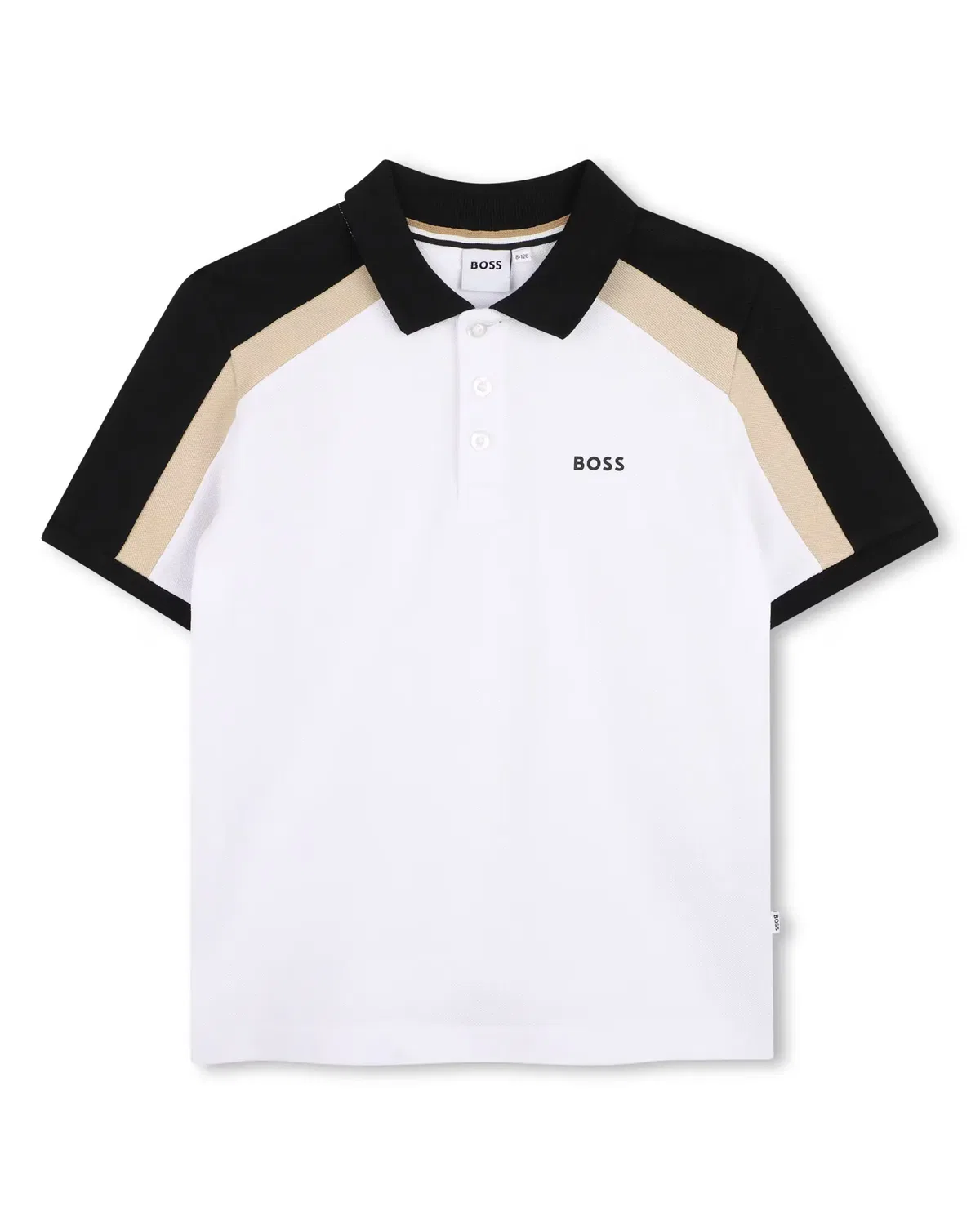 Детское поло для мальчиков с принтом BOSS Kidswear, Blanco