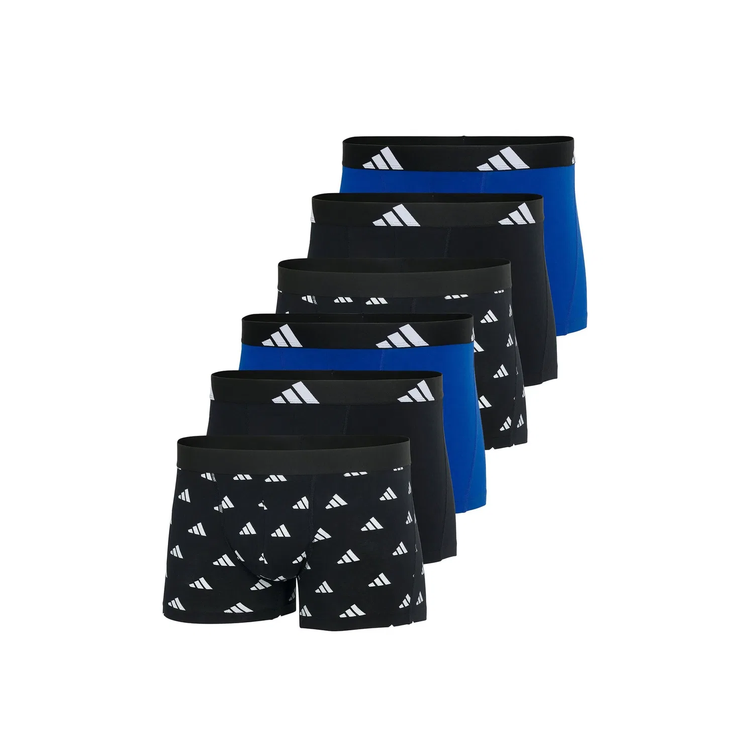 Мужские трусы-боксеры из стрейч-хлопка в наборе 6 шт Adidas Originals, Black/White/Blue