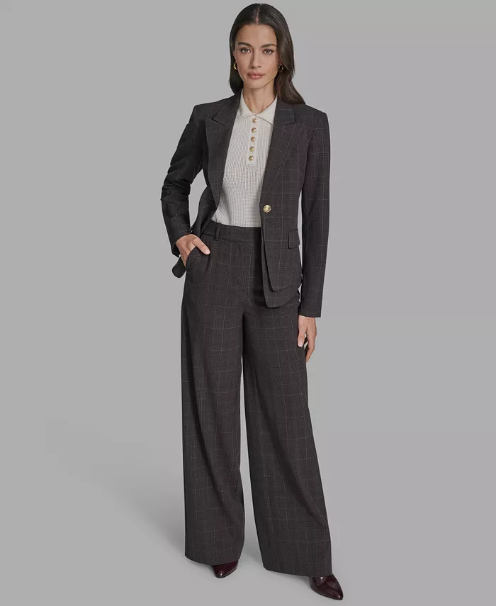 

Женский клетчатый блейзер с двойным подолом BCBG, красный