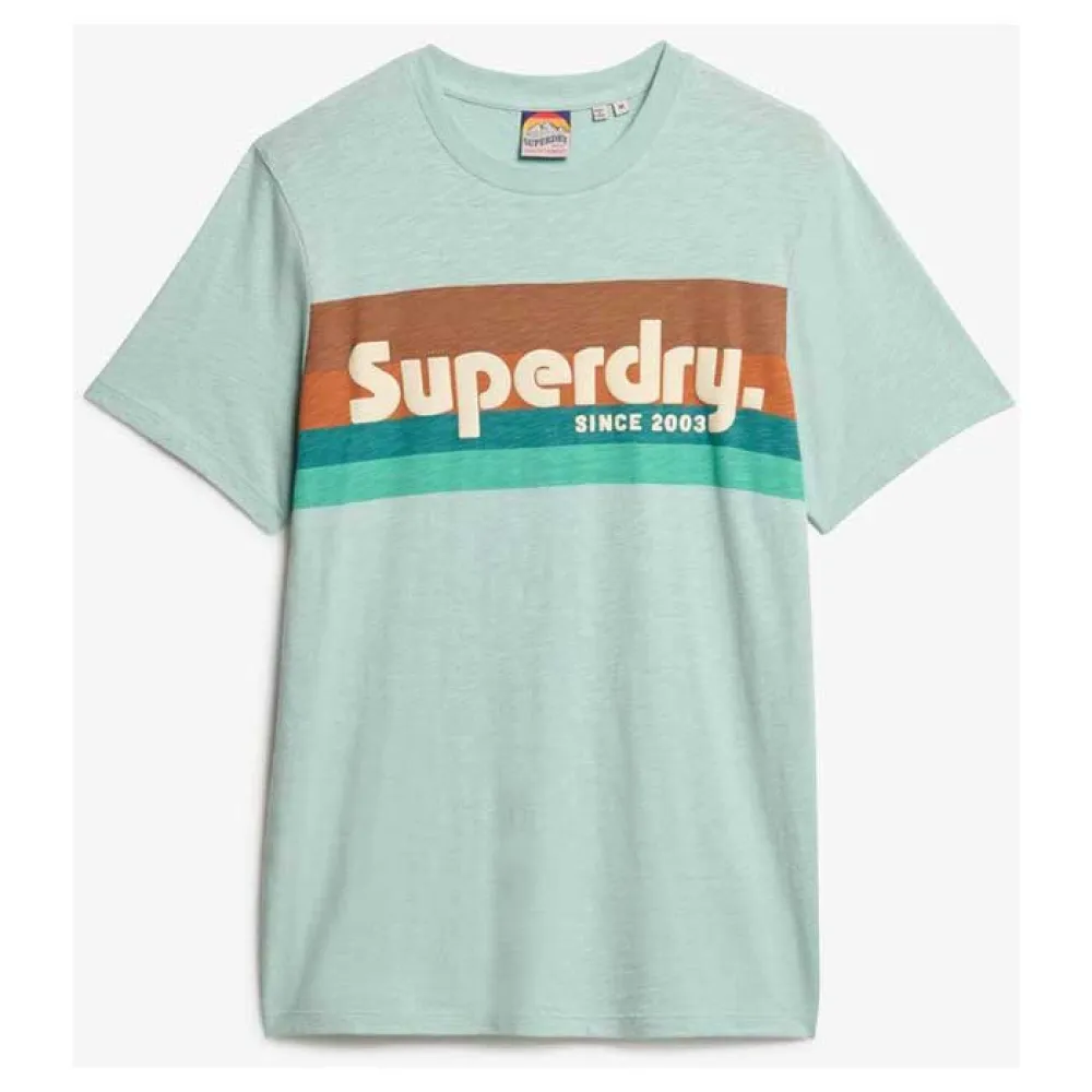 Футболка с коротким рукавом Superdry Terrain Logo Stripe Relxed, серый — фото 3