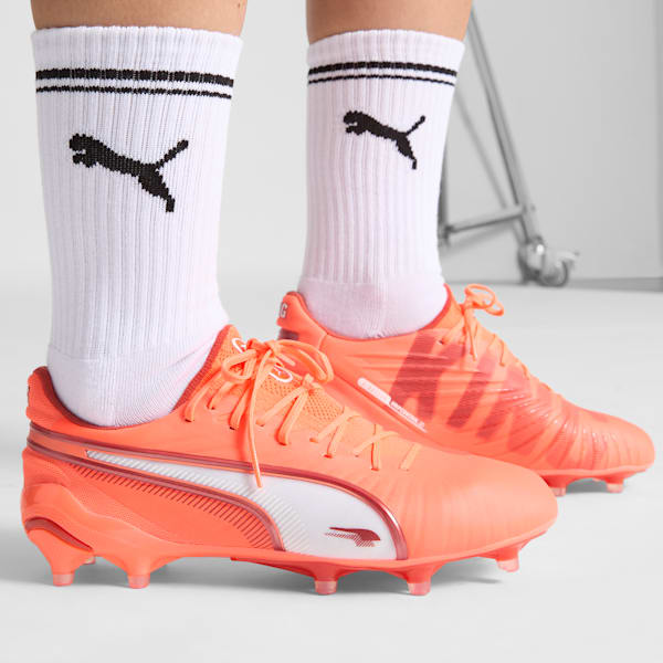 Женские футбольные бутсы для игры на твердом/искусственном грунте King Ultimate Puma, красный — фото 2