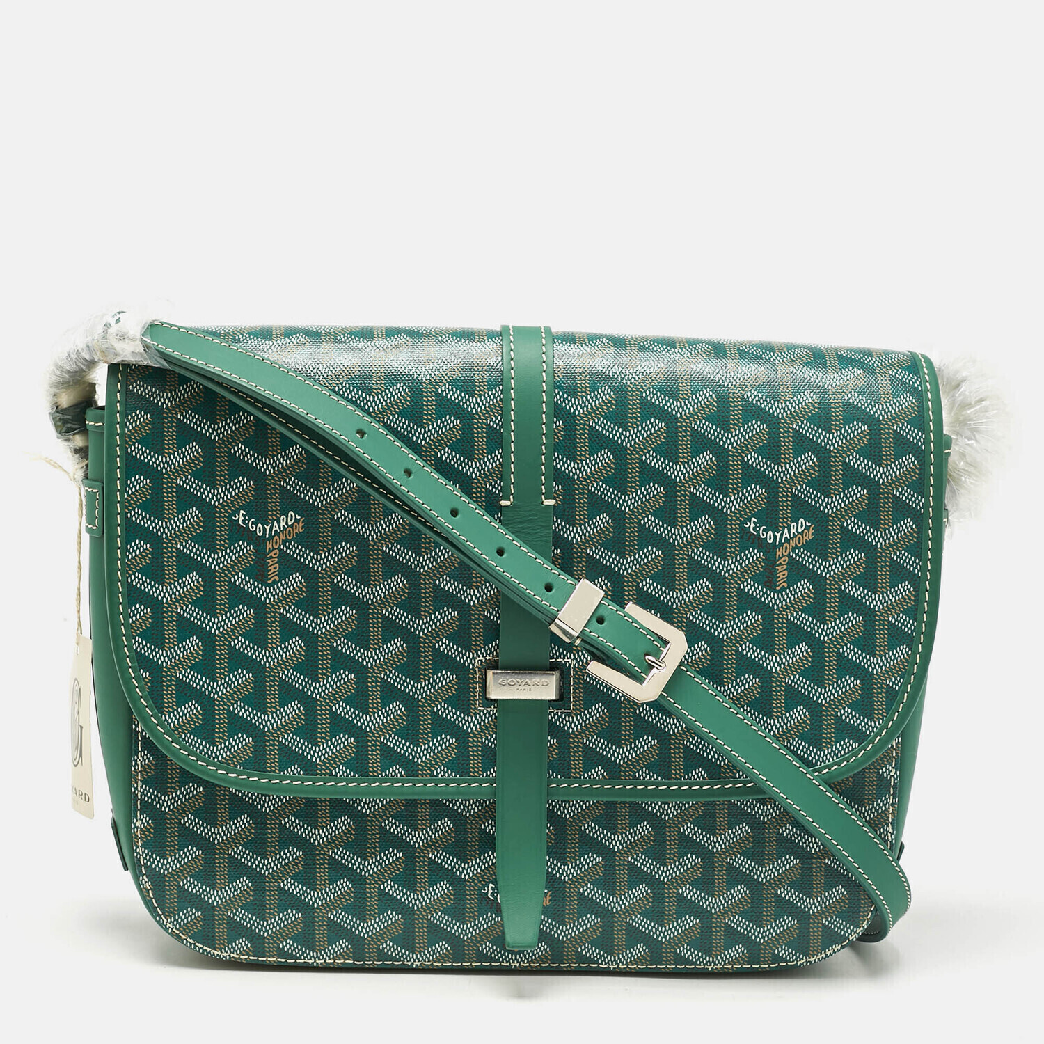 

Сумка Goyard Belvedere II MM из зеленого холста с покрытием Goyardine и кожи