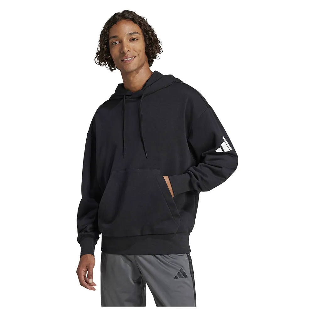 

Худи adidas Essentials Loose Fit 3 Bar Logo French Terry, черный