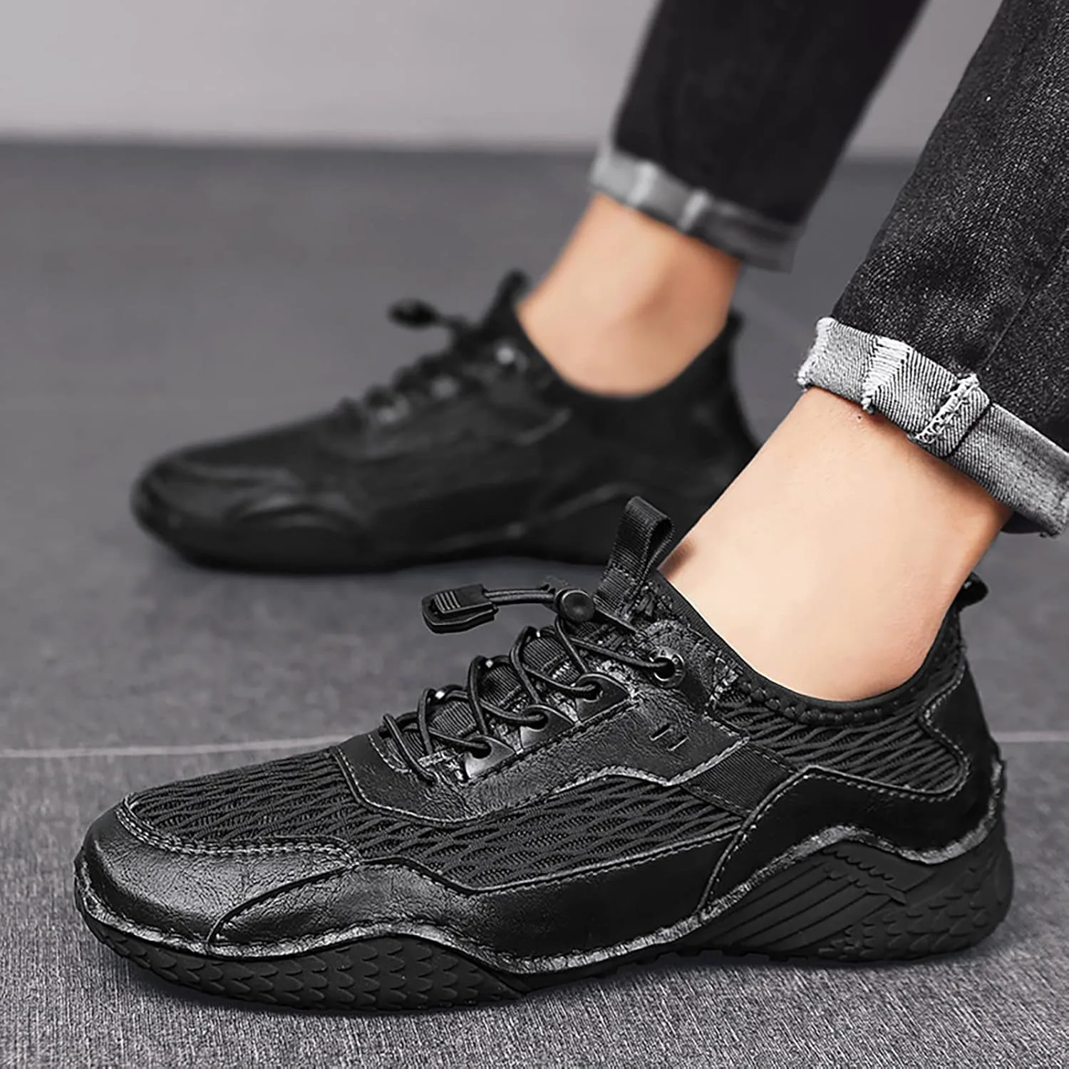 

Мужские спортивные босоногие водные кроссовки, дышащие, с противоскользящей подошвой, для походов, треккинга, работы, легкие, низкие, для активного отдыха и прогулок на открытом воздухе Generic, черный