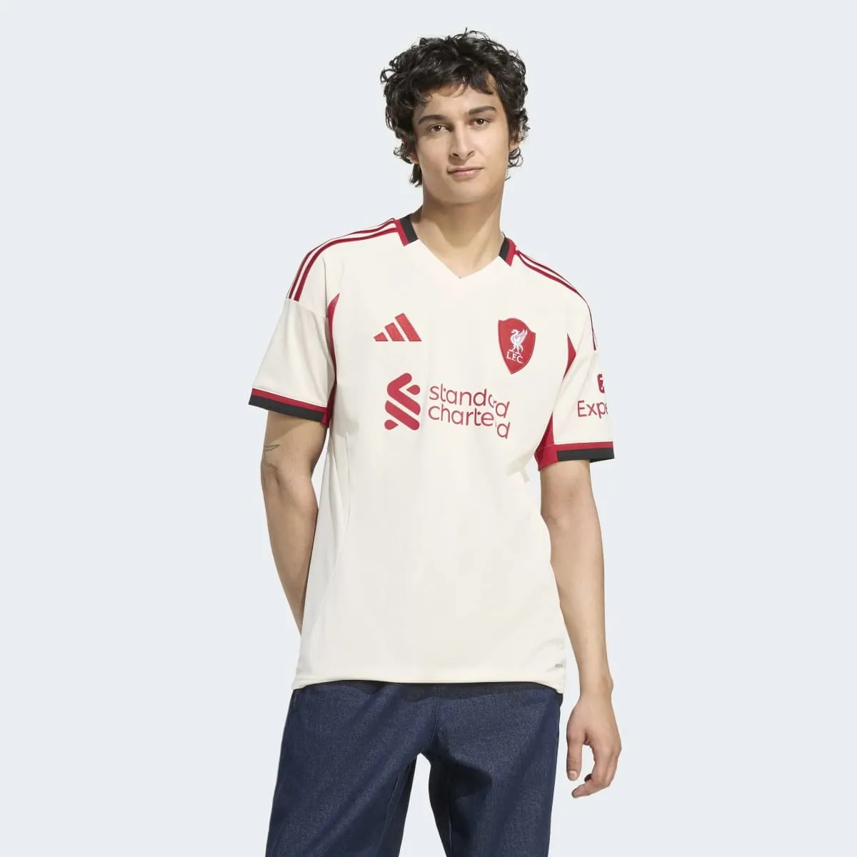 Мужская футболка второго комплекта Liverpool CF 2025-2026 adidas, белый — фото 3